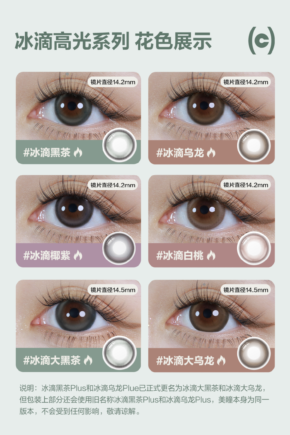 COFANCY Kandy High Gloss Series Monthly Disposable Ice Drop Oolong (Brown) Colored Contact Lenses 2 Pieces Monthly Disposable.