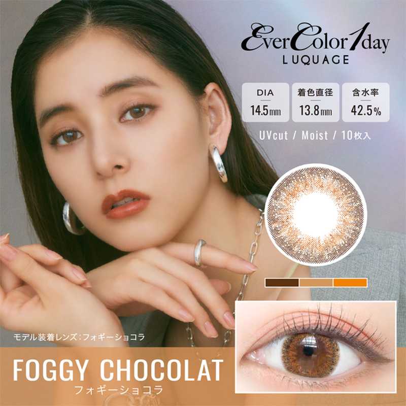 EverColor1day LUQUAGE Daily Disposable FOGGY CHOCOLAT Colored Contact Lenses 10 pieces