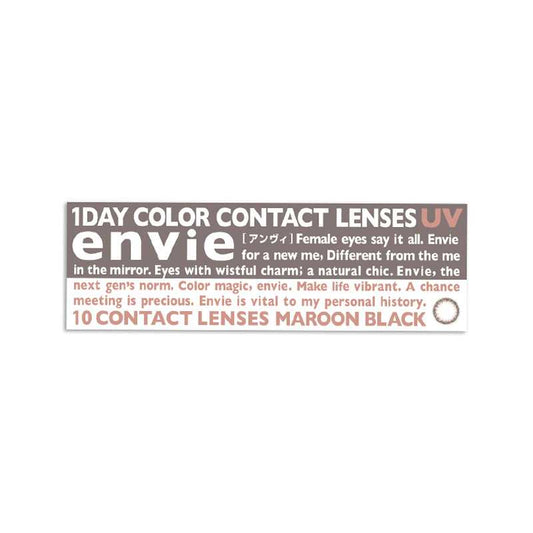 envie basic series daily disposable MAROON BLACK colored contact lenses 10 pieces.
